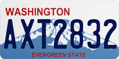 WA license plate AXT2832