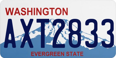 WA license plate AXT2833