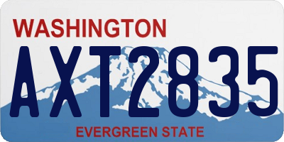WA license plate AXT2835