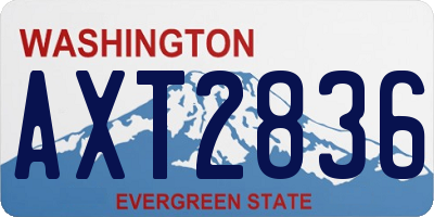 WA license plate AXT2836