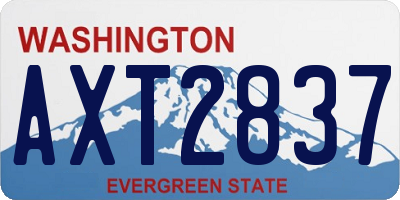 WA license plate AXT2837