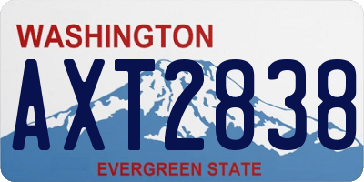 WA license plate AXT2838