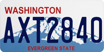 WA license plate AXT2840