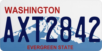 WA license plate AXT2842