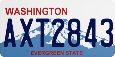 WA license plate AXT2843
