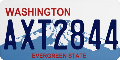 WA license plate AXT2844