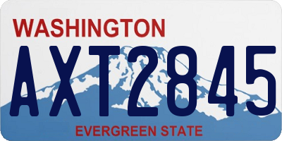 WA license plate AXT2845