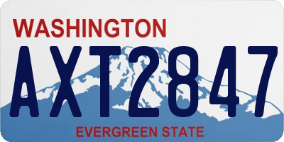 WA license plate AXT2847