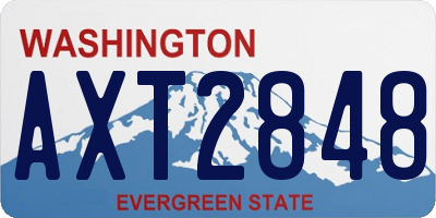 WA license plate AXT2848