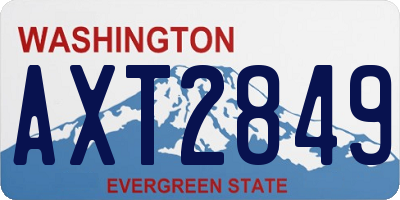 WA license plate AXT2849