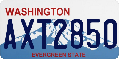WA license plate AXT2850