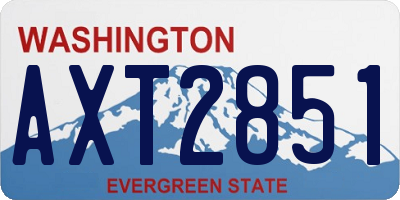 WA license plate AXT2851