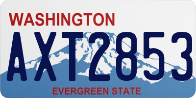 WA license plate AXT2853