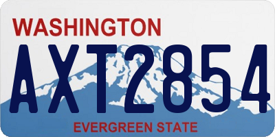 WA license plate AXT2854