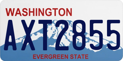 WA license plate AXT2855