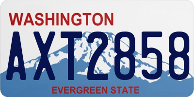 WA license plate AXT2858