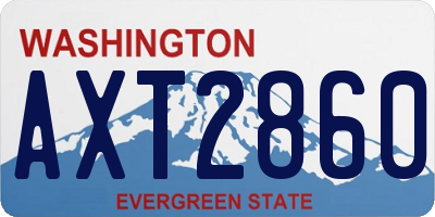 WA license plate AXT2860