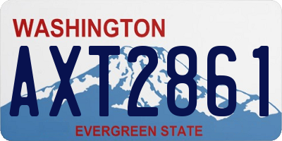 WA license plate AXT2861
