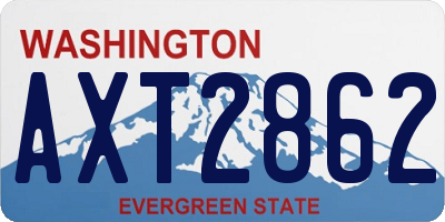WA license plate AXT2862