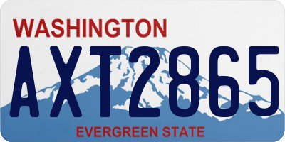 WA license plate AXT2865