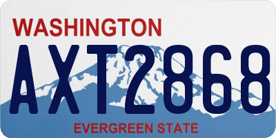 WA license plate AXT2868