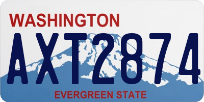 WA license plate AXT2874