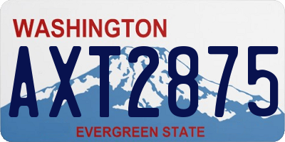 WA license plate AXT2875