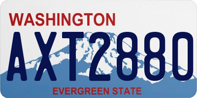 WA license plate AXT2880