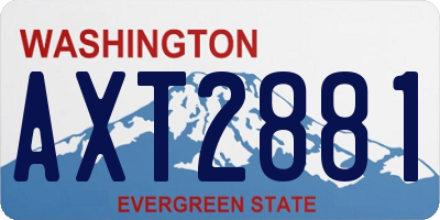 WA license plate AXT2881