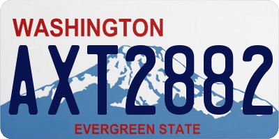 WA license plate AXT2882