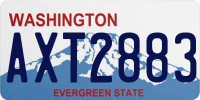 WA license plate AXT2883