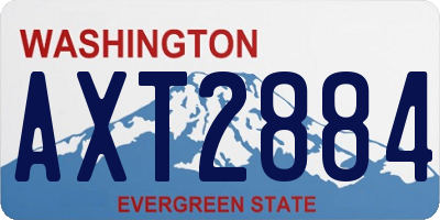 WA license plate AXT2884
