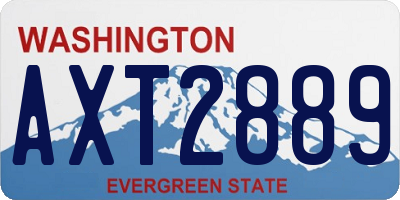 WA license plate AXT2889