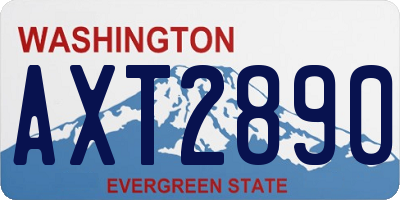 WA license plate AXT2890