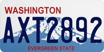 WA license plate AXT2892