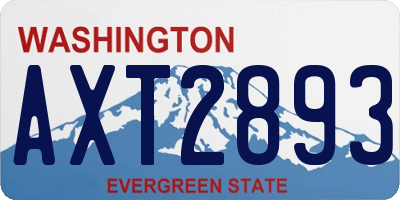 WA license plate AXT2893