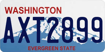 WA license plate AXT2899