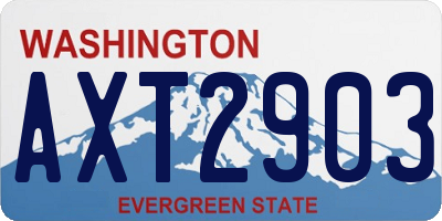WA license plate AXT2903
