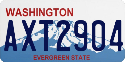 WA license plate AXT2904