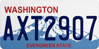 WA license plate AXT2907