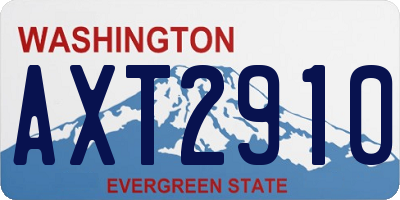 WA license plate AXT2910