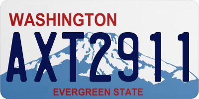 WA license plate AXT2911