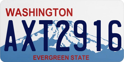 WA license plate AXT2916