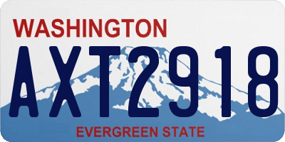 WA license plate AXT2918