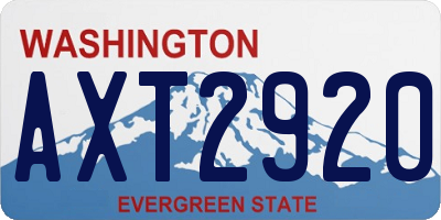 WA license plate AXT2920