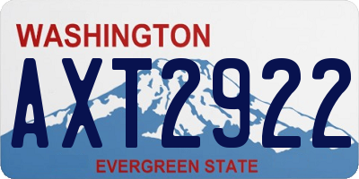 WA license plate AXT2922