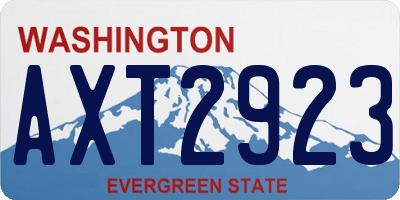 WA license plate AXT2923