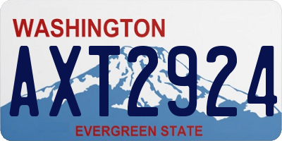WA license plate AXT2924