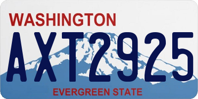 WA license plate AXT2925