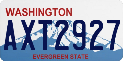 WA license plate AXT2927
